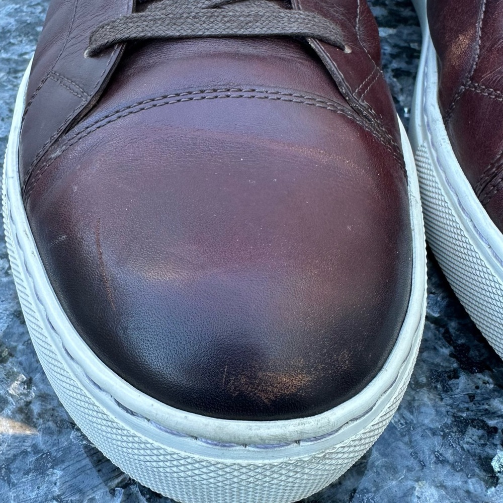 Magnanni Mid Top Red Leather Sneakers Men’s Size 13 M - Picture 4 of 12
